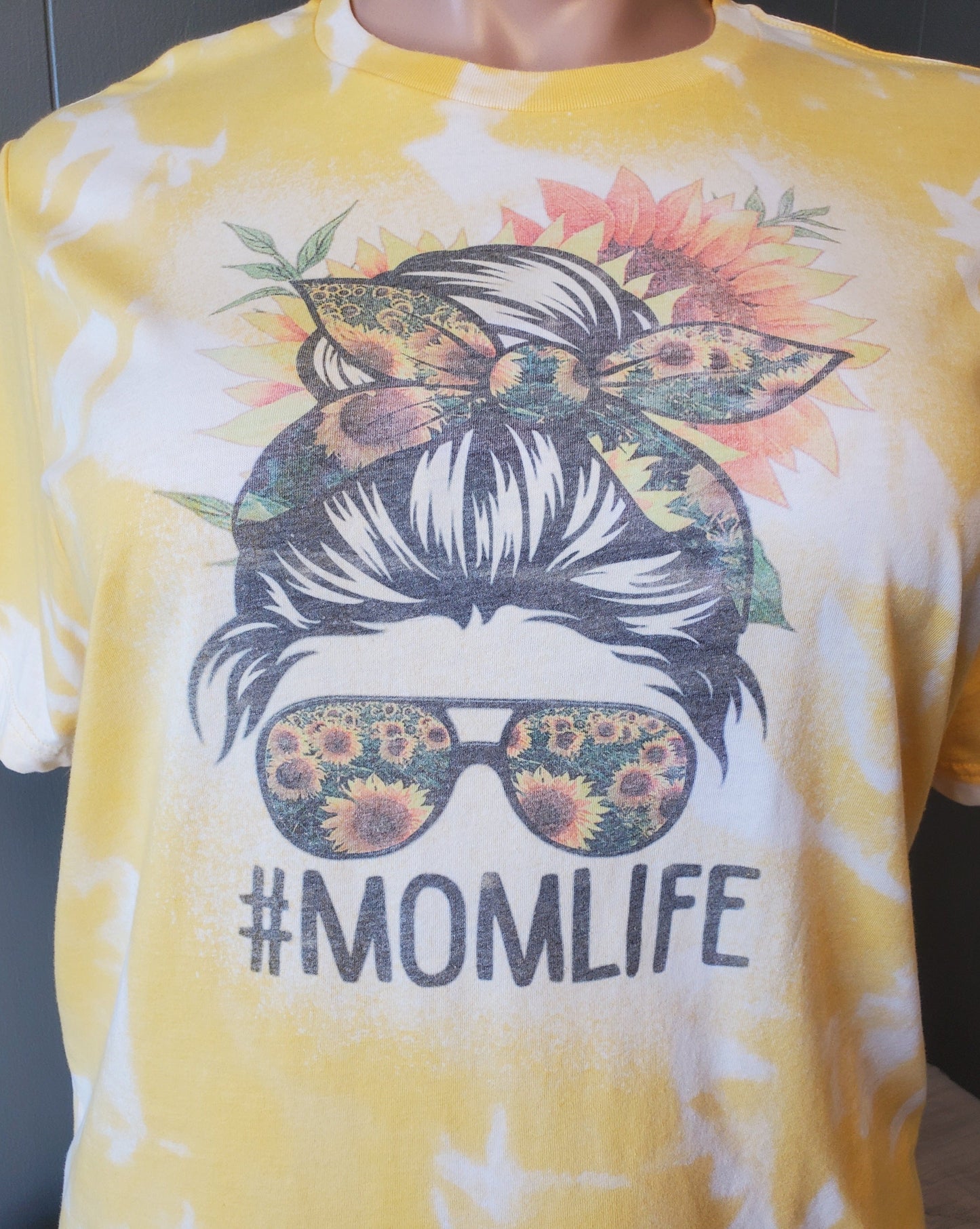 Messy Bun Bleached Sunflower T-Shirt