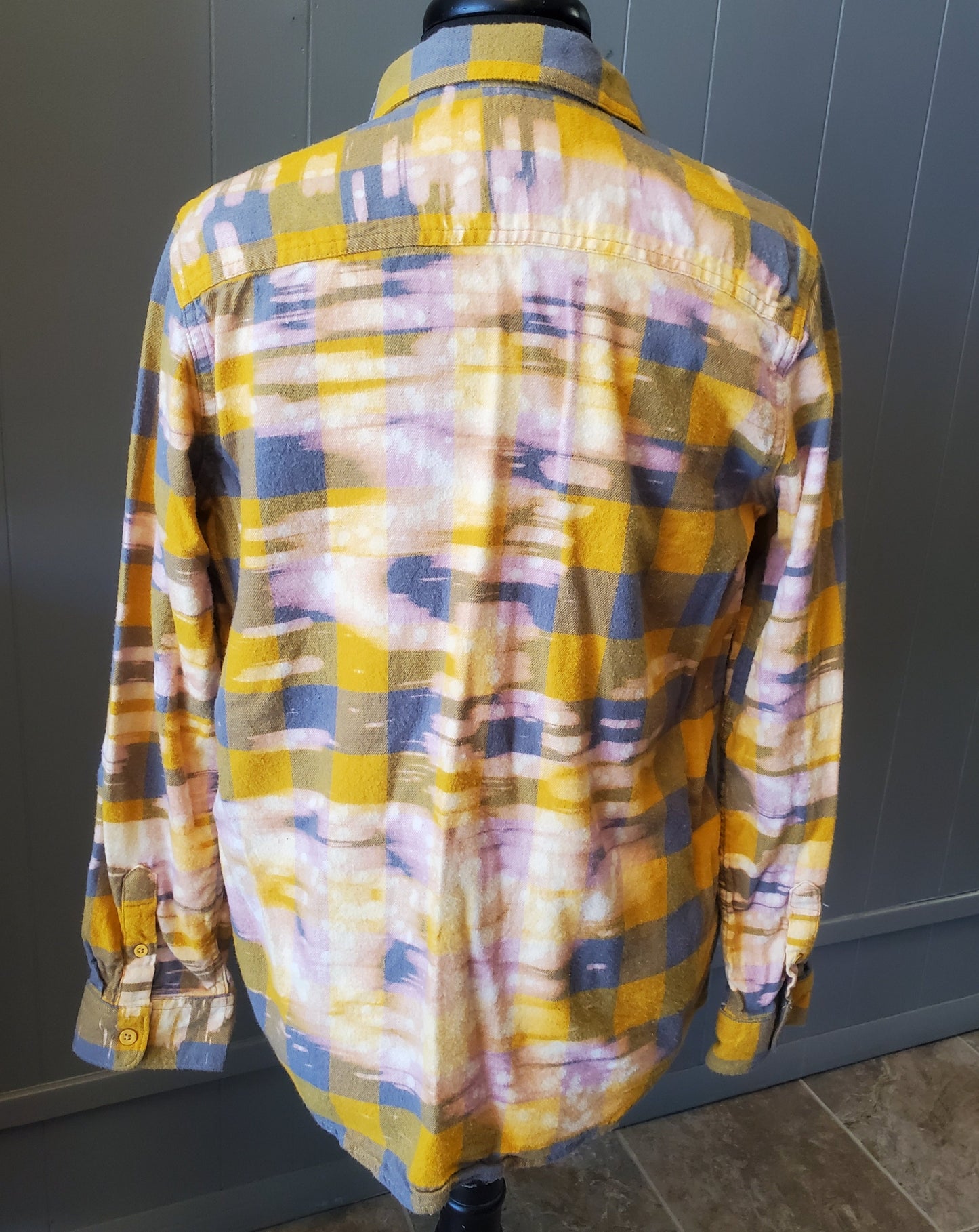 Distressed Bleached Flannel Shirt