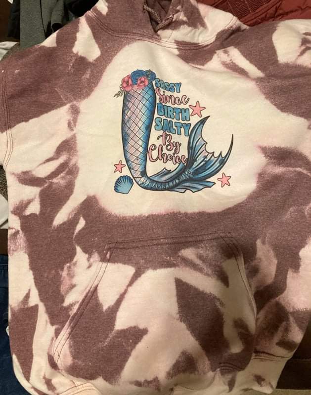 Salty by Choice Bleached Hoodie