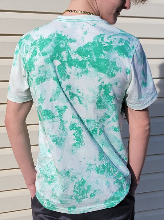 TRI COLORED MARBLED\SPLATTER ACIDWASH TEES & SWEATERS
