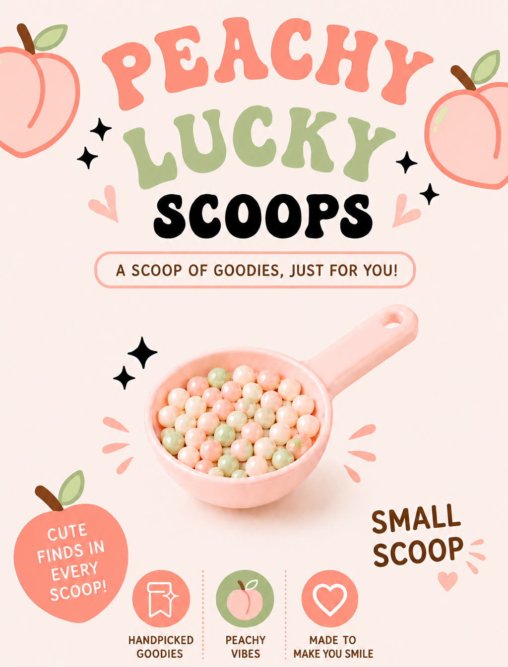 LARGE PEACHY LUCKY SCOOPS