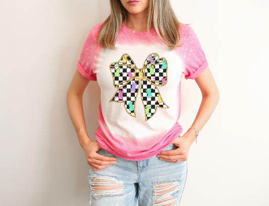 CHECKERED CORQUETTE PEEP BOW
