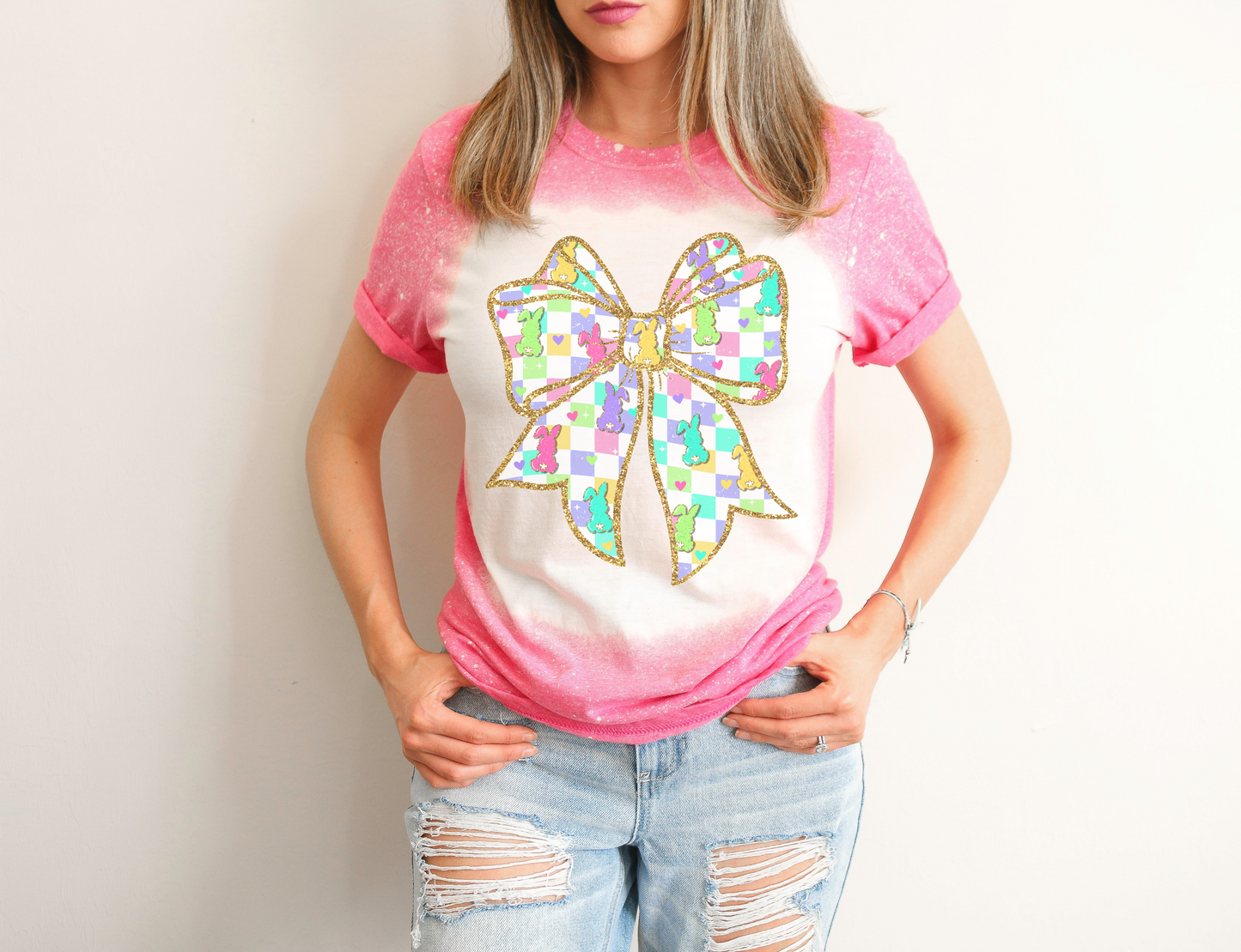 PASTEL CHECKERED CORQUETTE PEEP BOW