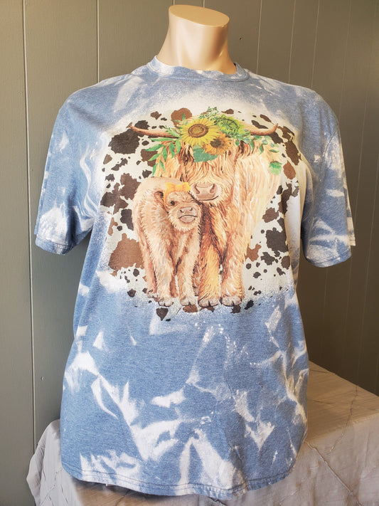 Highland Cow Bleached T-Shirt