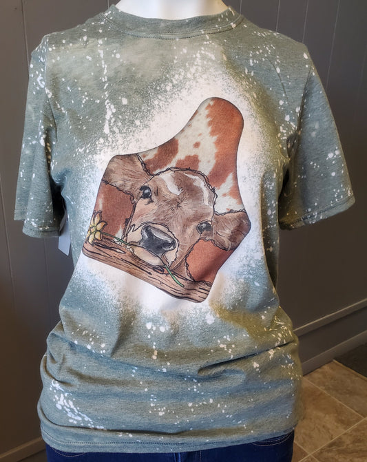 Cow Tag Bleached T-Shirt