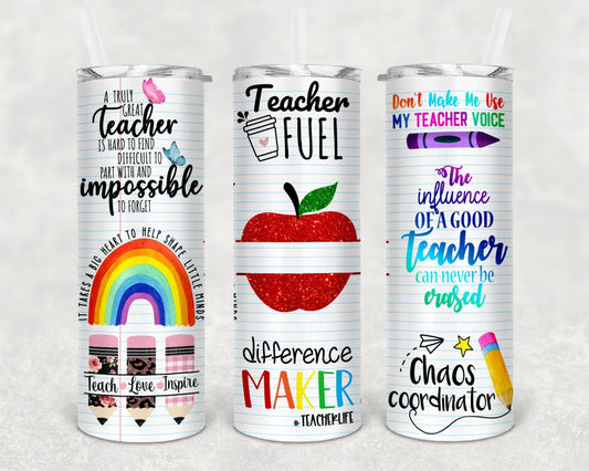 Personalized Teacher Quotes Tumbler